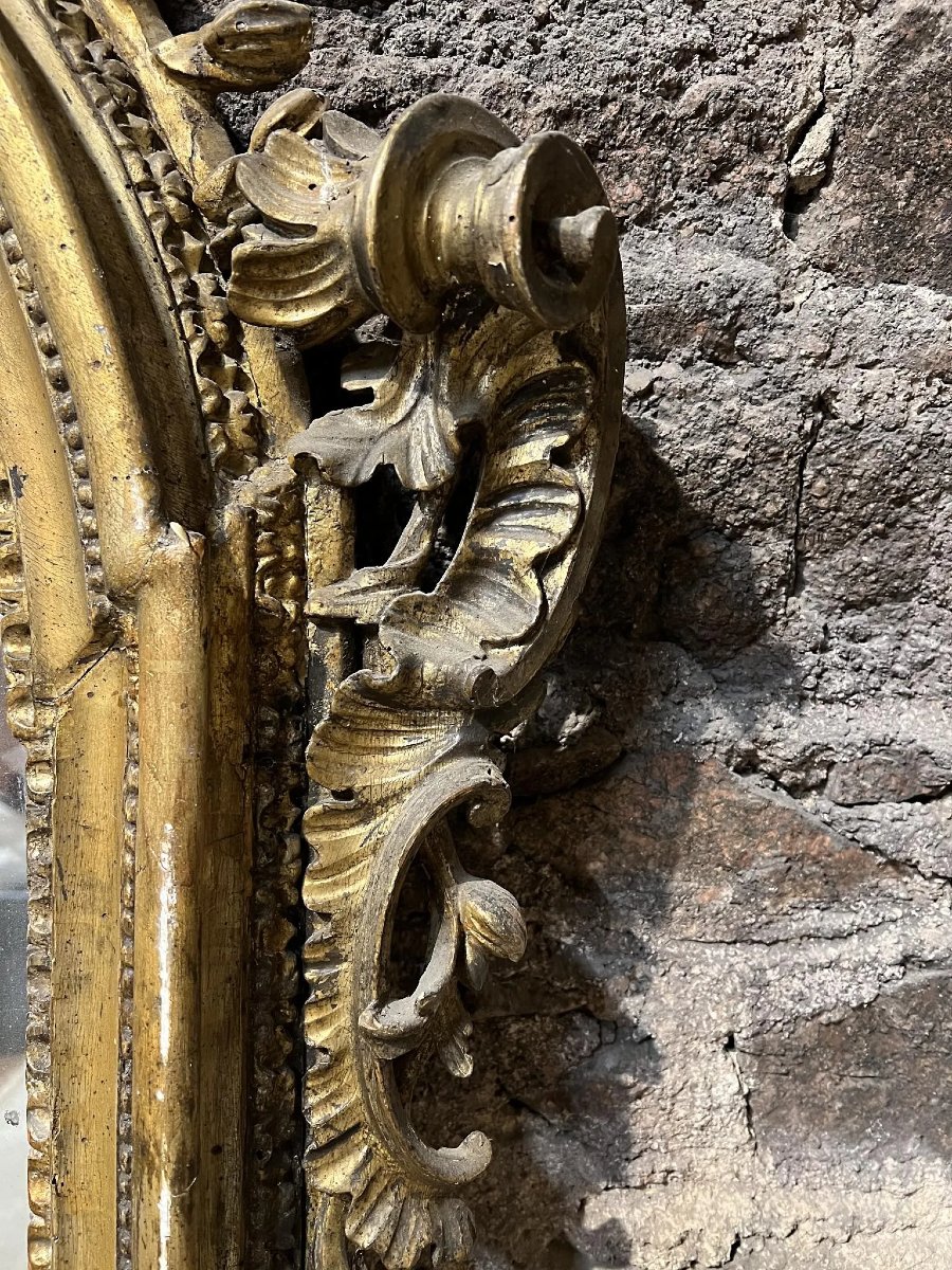 Specchiera in legno intagliato e dorato – Italia, XVIII secolo-photo-2