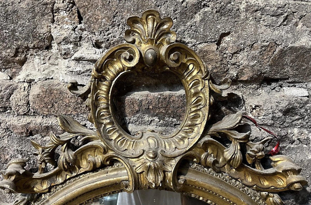 Specchiera in legno intagliato e dorato – Italia, XVIII secolo-photo-3