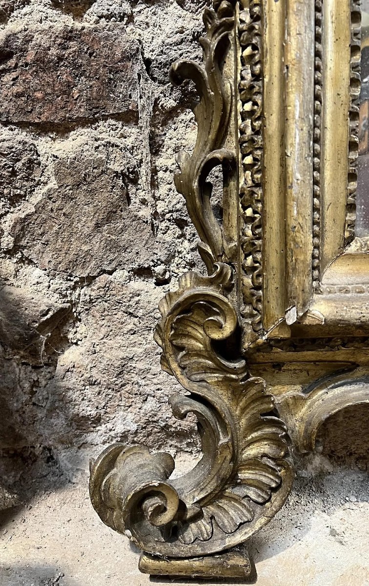 Specchiera in legno intagliato e dorato – Italia, XVIII secolo-photo-2