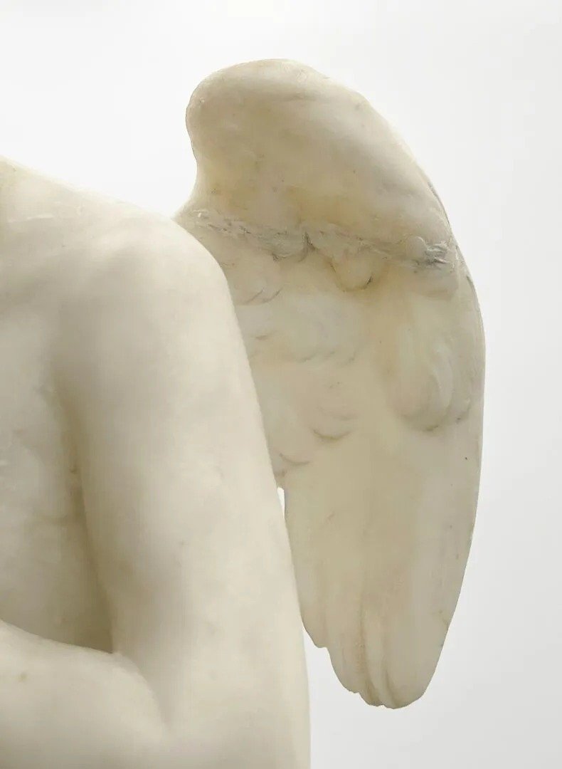 Amore con arco – Marmo firmato ETNAD Paris, 1907-photo-2