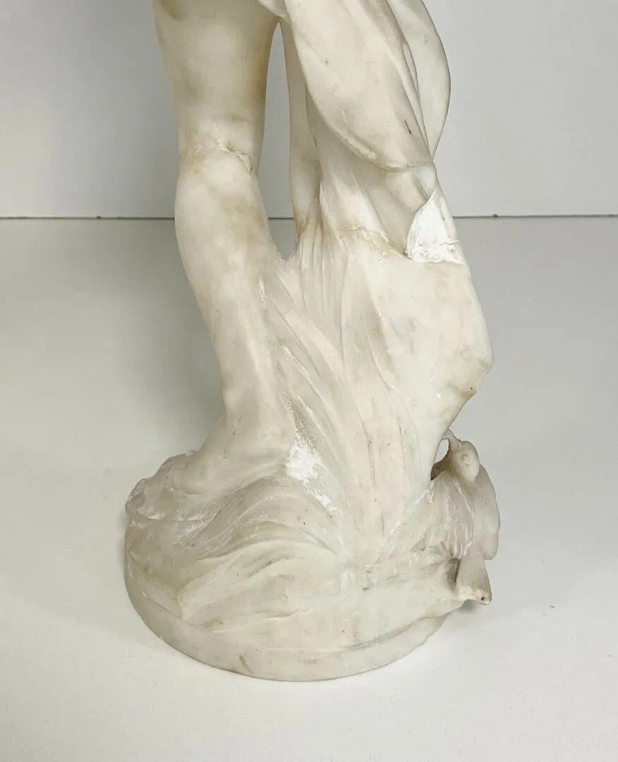 Amore con arco – Marmo firmato ETNAD Paris, 1907-photo-3