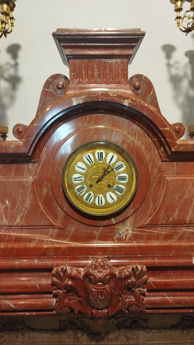 Camino in marmo rosso del XIX secolo – 164x195 cm – pezzo d’antiquariato-photo-2