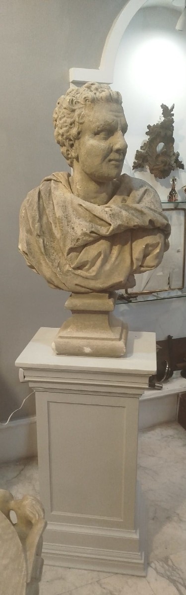 Busto in pietra, XVIII secolo – Altezza 91 cm-photo-2