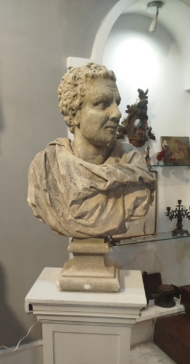 Busto in pietra, XVIII secolo – Altezza 91 cm-photo-3