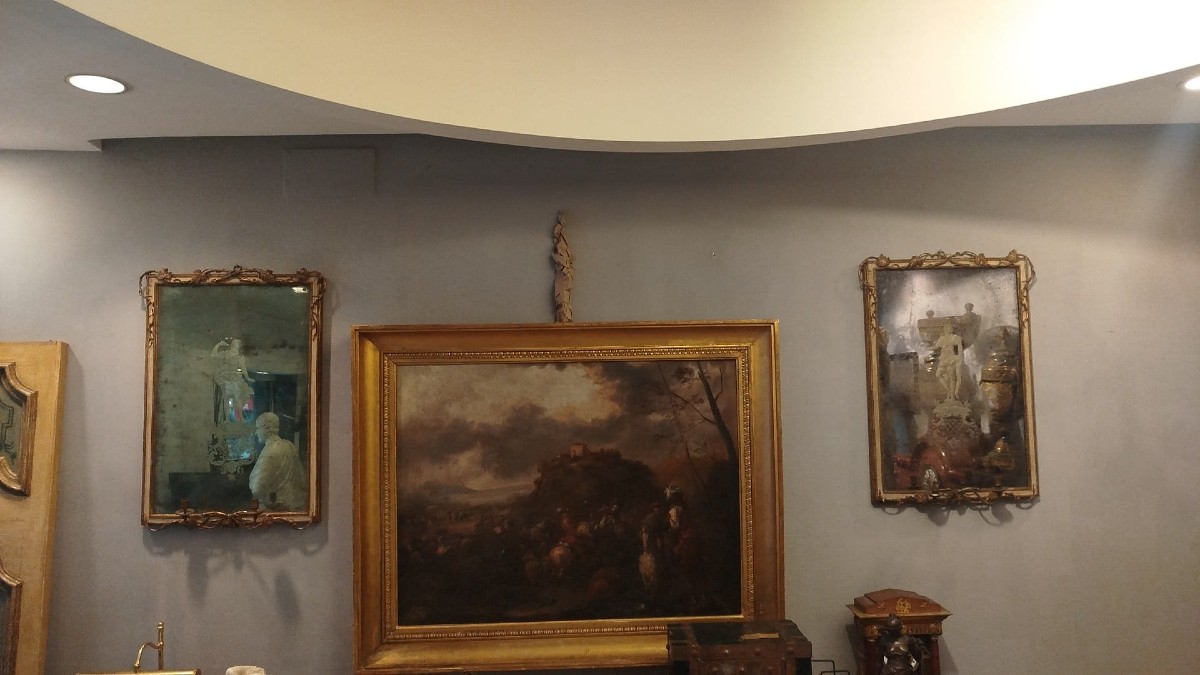 Coppia di specchiere, Napoli XVIII secolo – Specchi incisi-photo-2