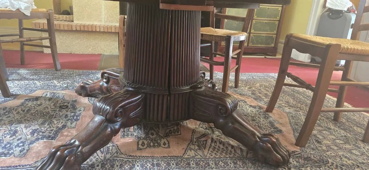 Tavolo da pranzo in mogano, XIX secolo – H 71 cm; L 154 cm; P 136 cm-photo-3