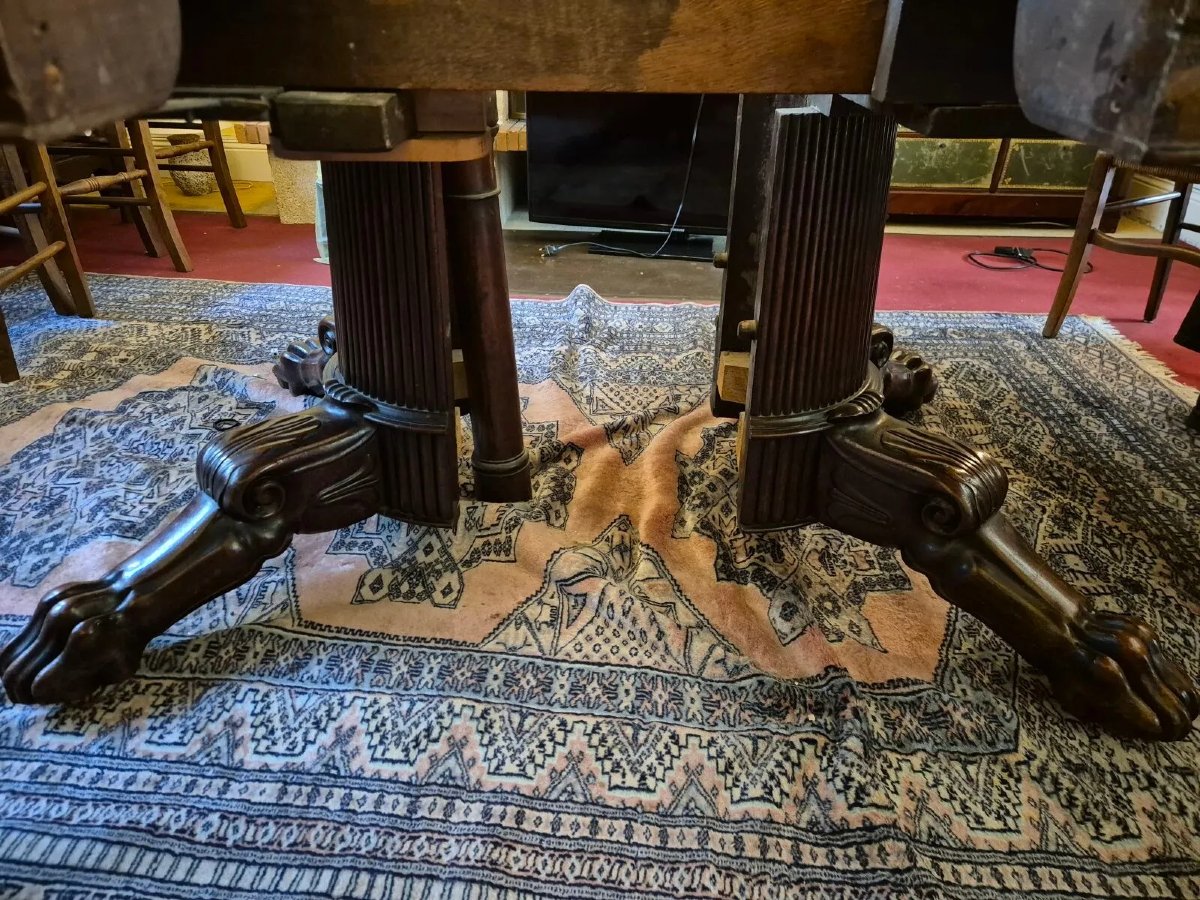 Tavolo da pranzo in mogano, XIX secolo – H 71 cm; L 154 cm; P 136 cm-photo-4