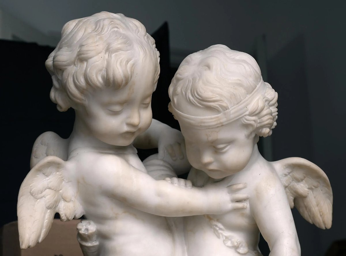 Jean-Baptiste Pigalle (1714–1785) Due amori che si contendono un cuore – -photo-2
