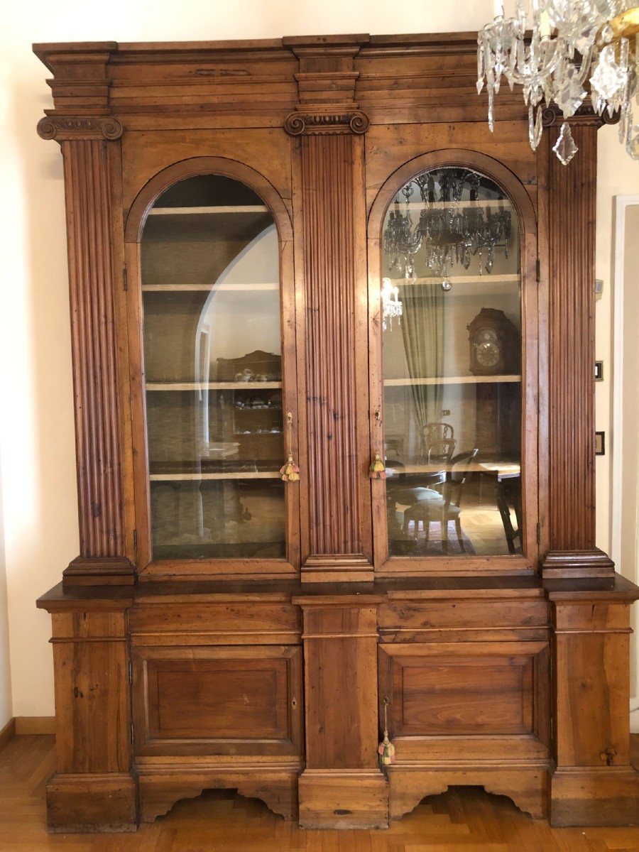 Libreria toscana del ’600 in noce massello