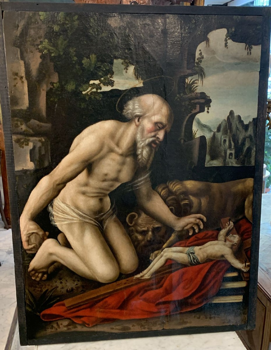 San Girolamo che adora il Crocifisso – olio su tela, da Cesare da Sesto-photo-2