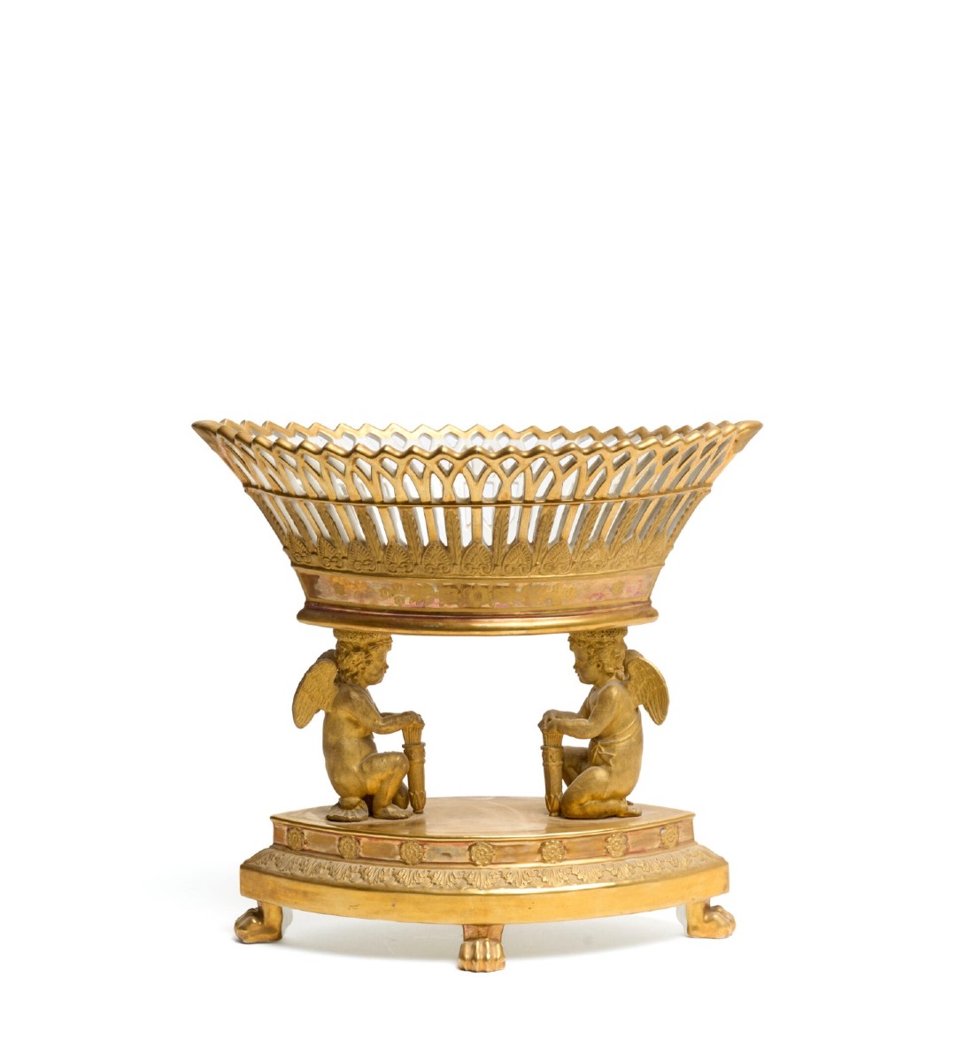 Cestino porta-frutta in porcellana smaltata e dorata – Palais Royal, inizio XIX secolo