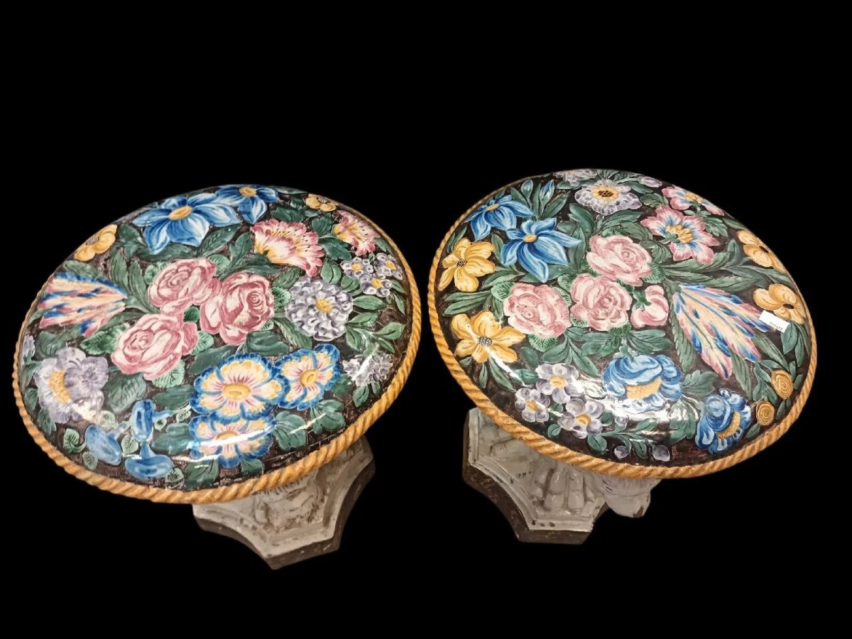 Coppia di colonnine, Napoli, Fabbrica Giustiniani, XIX secolo-photo-2