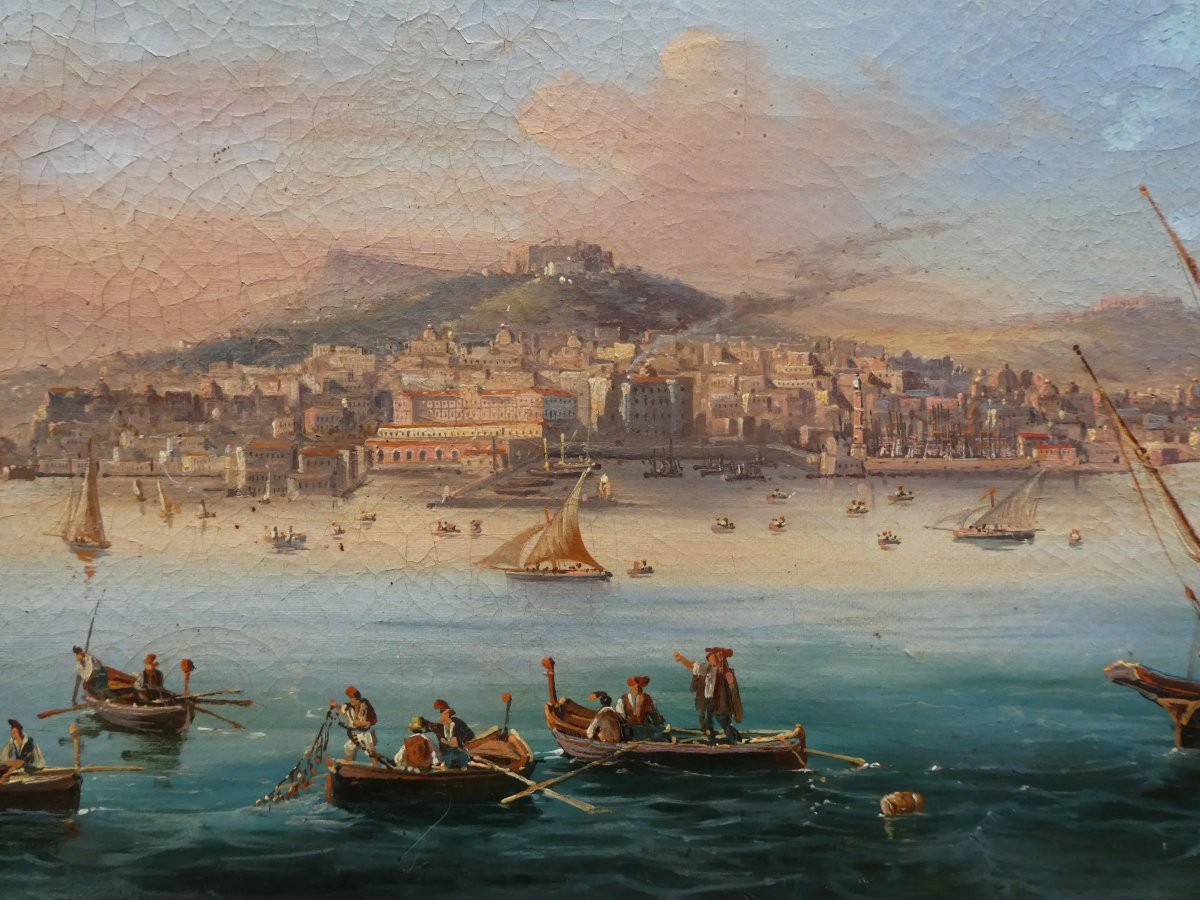 Salvatore Candido (attivo a Napoli nel XIX secolo) “Veduta di Napoli dal mare”-photo-2