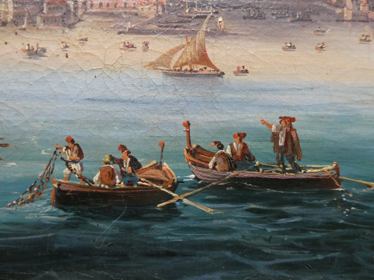 Salvatore Candido (attivo a Napoli nel XIX secolo) “Veduta di Napoli dal mare”-photo-3