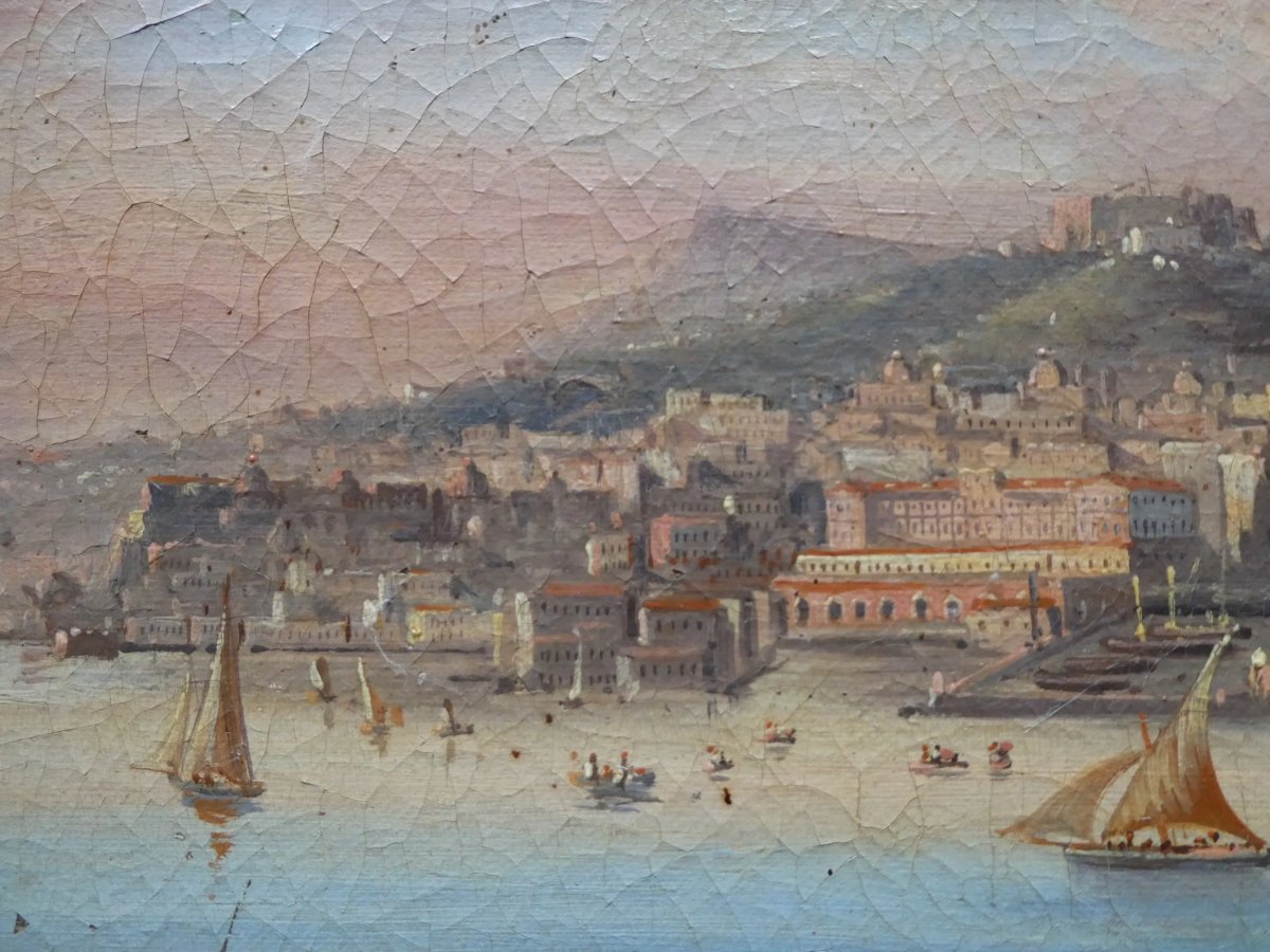 Salvatore Candido (attivo a Napoli nel XIX secolo) “Veduta di Napoli dal mare”-photo-4