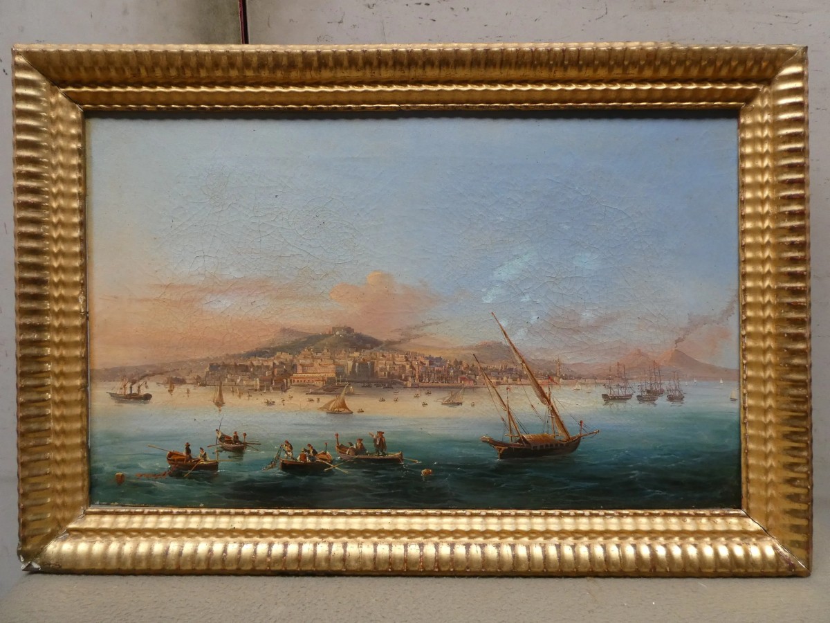 Salvatore Candido (attivo a Napoli nel XIX secolo) “Veduta di Napoli dal mare”