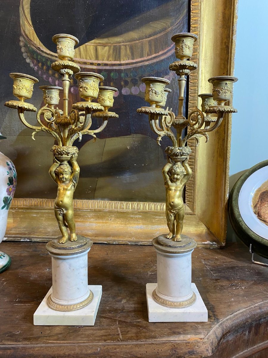 Coppia di Candelabri – XIX Secolo, Altezza 50 cm-photo-2