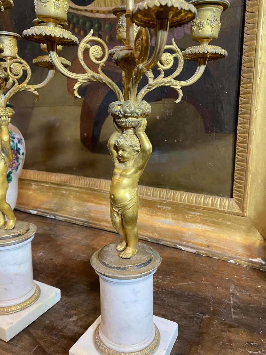 Coppia di Candelabri – XIX Secolo, Altezza 50 cm-photo-3