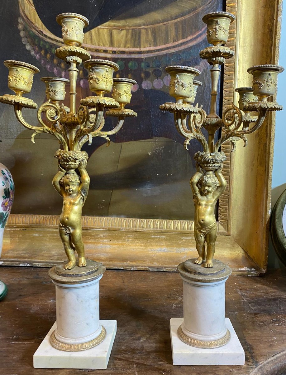 Coppia di Candelabri – XIX Secolo, Altezza 50 cm