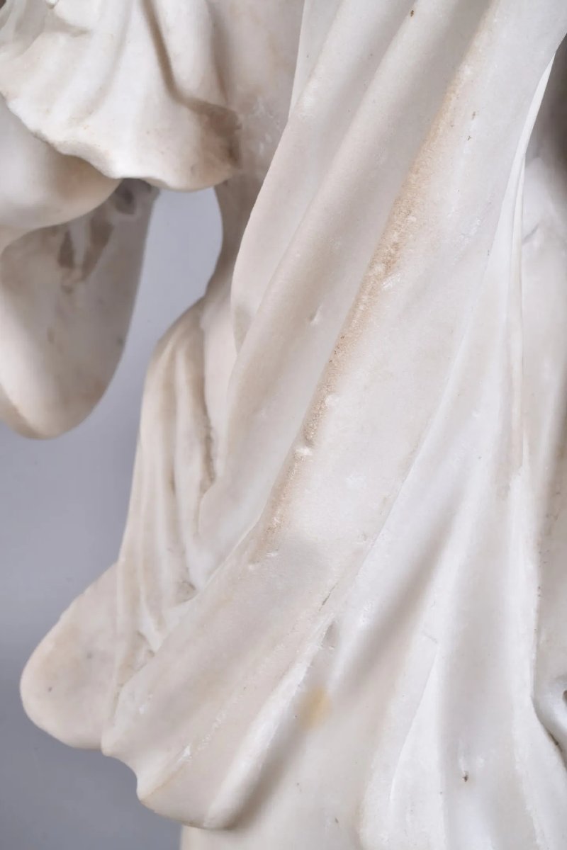 Scultura in Marmo Bianco – Scuola del XIX secolo nel gusto del XVII secolo-photo-3