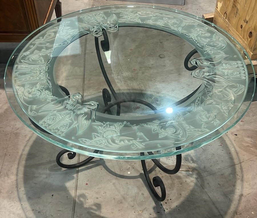 Tavolino basso Fontana Arte con piano in vetro – design elegante