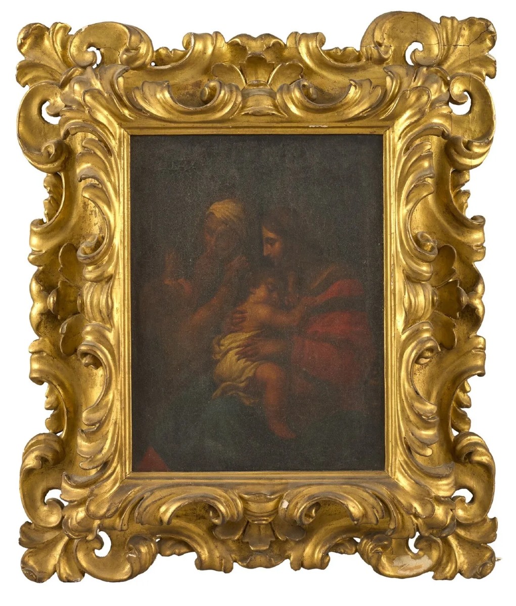 Scuola emiliana, XVII secolo – Vergine con Bambino, santa Elisabetta e san Giovanni Battista