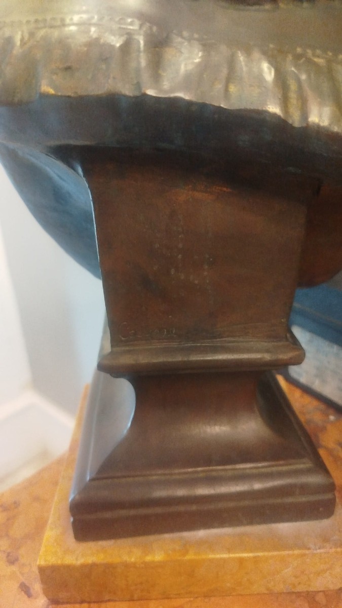 Coppia di statue in bronzo – Popolani su base in marmo, XIX secolo-photo-1