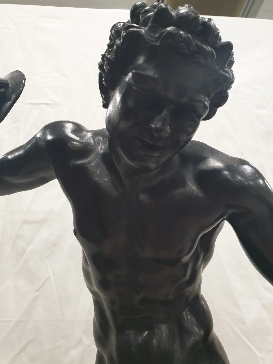 Fauno ai cembali – Scultura in bronzo patinato-photo-3
