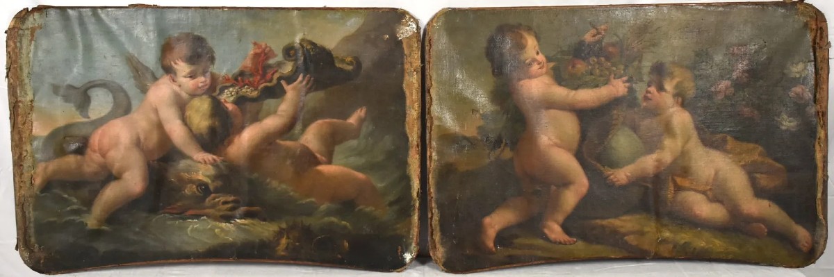 Scuola francese del XVIII secolo – Cherubini in gioco