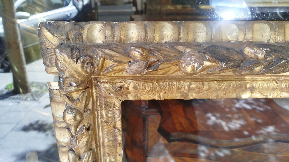 Cornice antica dorata a foglia oro, XVIII secolo-photo-2