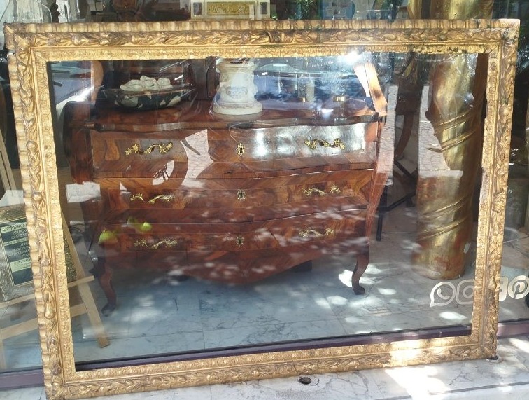 Cornice antica dorata a foglia oro, XVIII secolo
