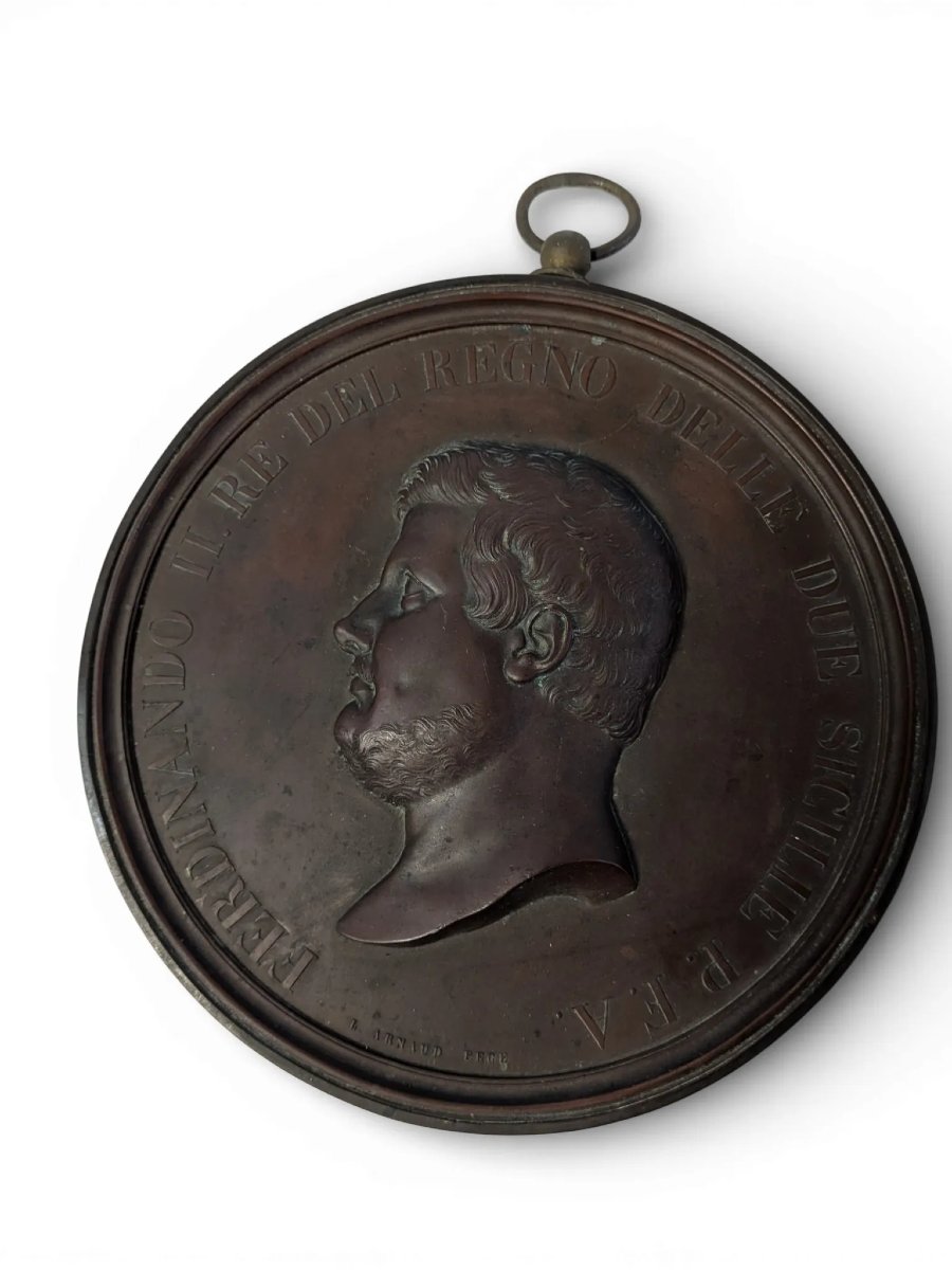 Coppia di grandi medaglie borboniche – Ferdinando II, Regno di Napoli e delle Due Sicilie – Lui-photo-2