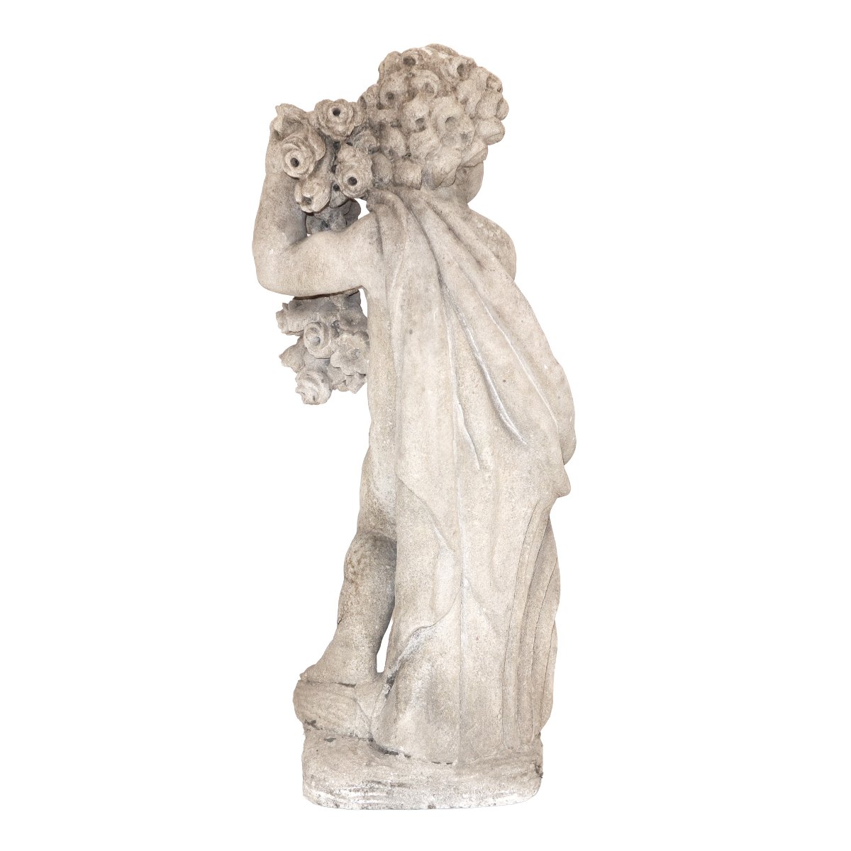 Gruppo di quattro putti in pietra calcarea raffiguranti le Quattro Stagioni, fine XIX secolo-photo-2