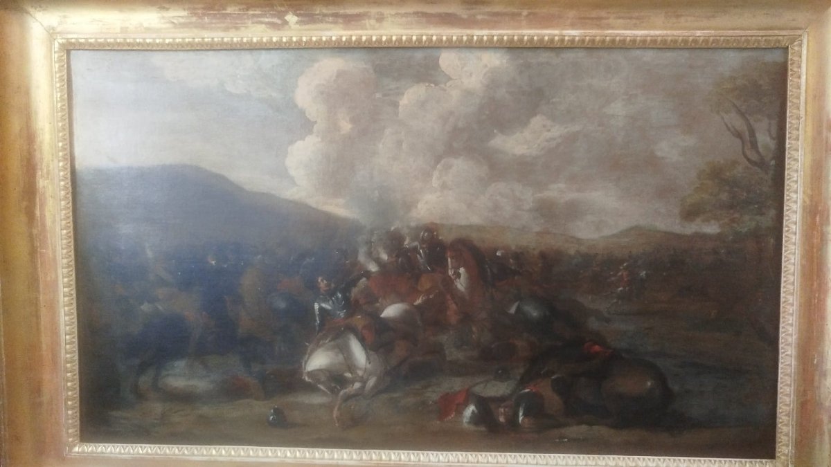 Scena di battaglia, scuola napoletana, XVII secolo
