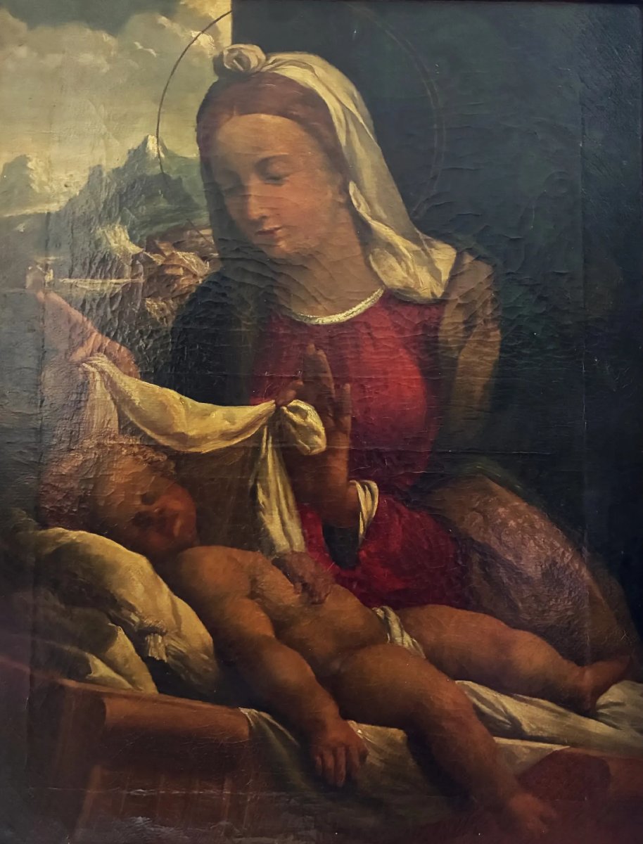Scuola del XVIII secolo, da Garofalo – “Il sonno del Bambino Gesù”-photo-2