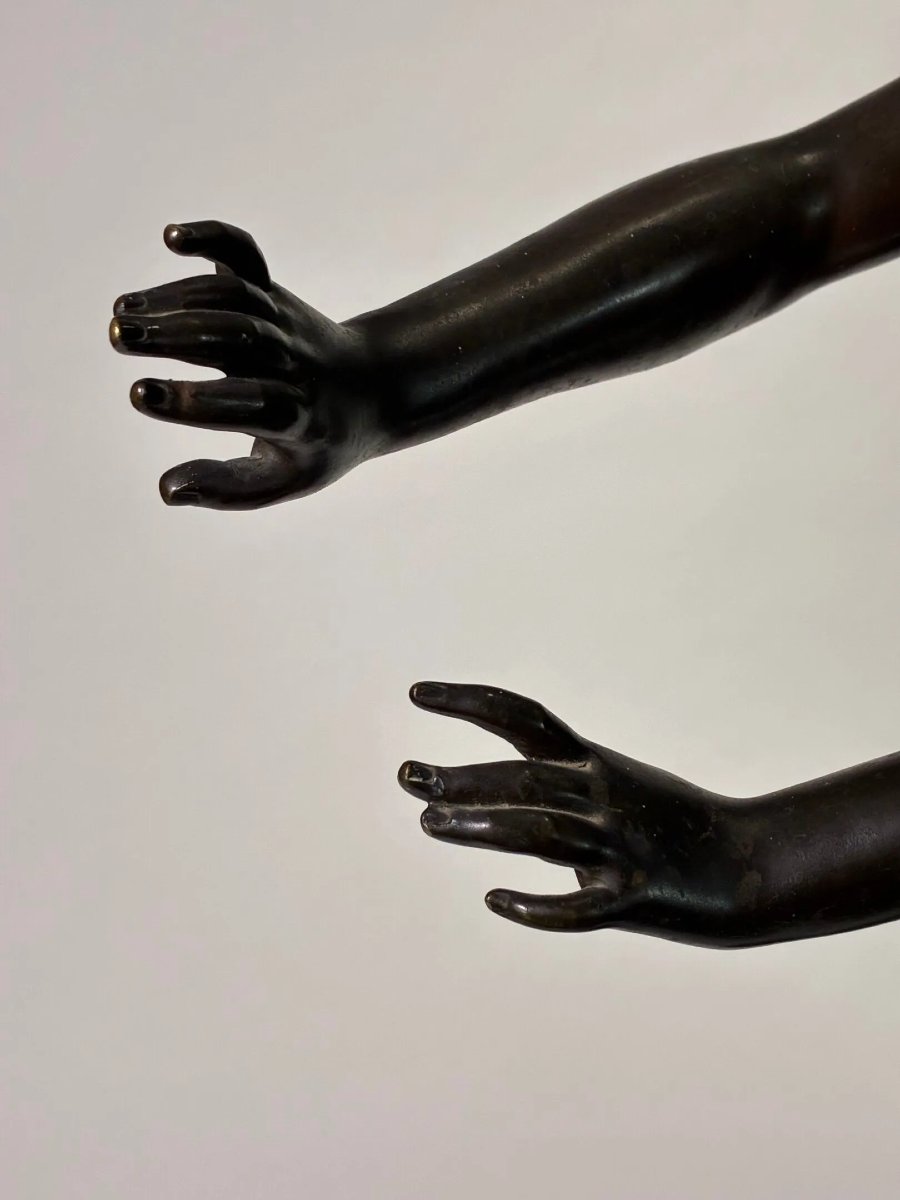 Nicolas Lecornet – “Colin-Maillard” – Scultura in bronzo, XIX secolo-photo-3
