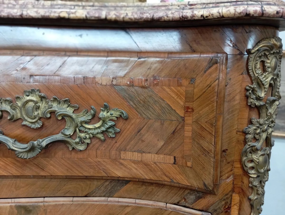 Importante cassettiera in palissandro con piano in marmo – XVIII secolo-photo-3