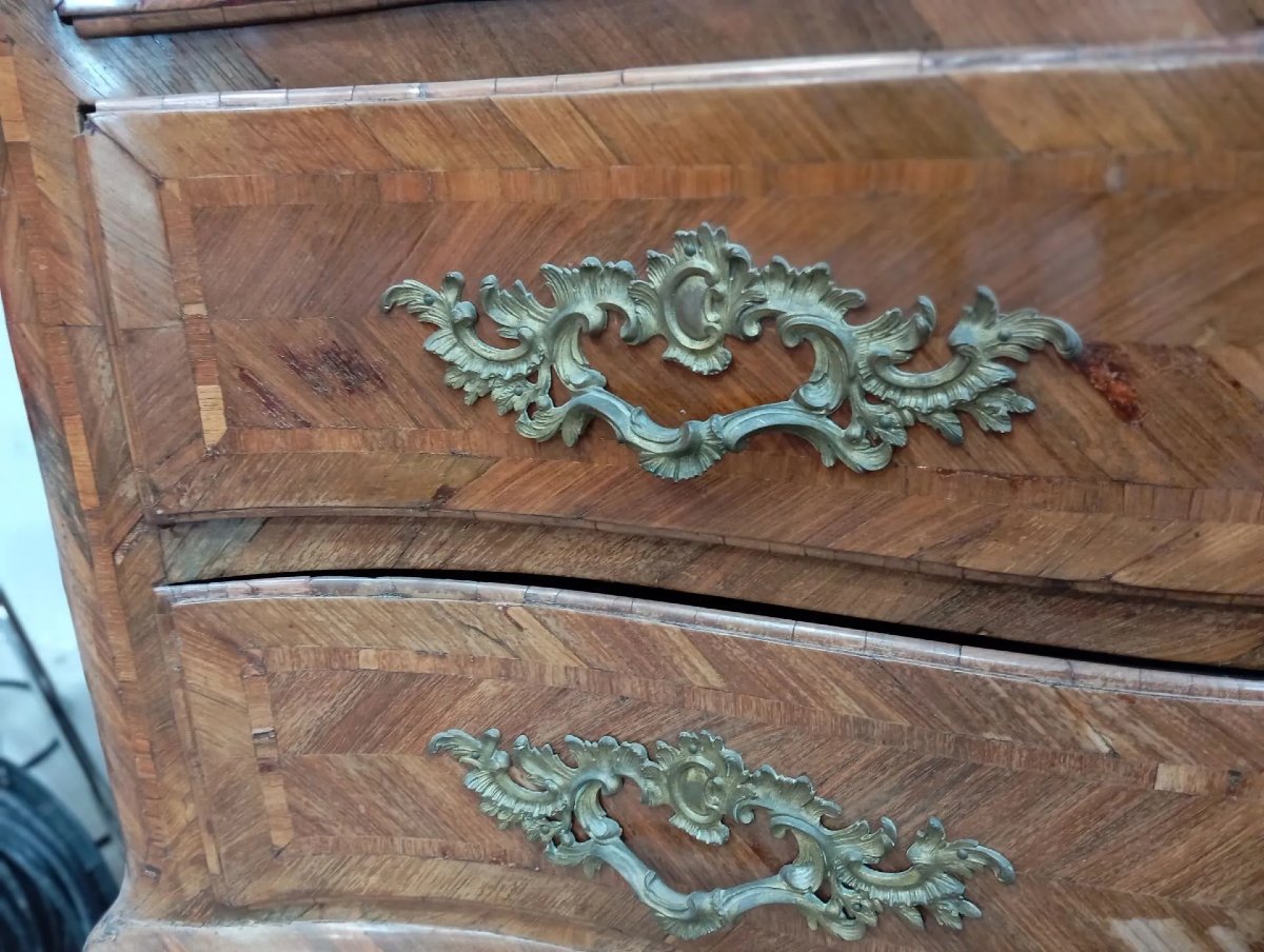Importante cassettiera in palissandro con piano in marmo – XVIII secolo-photo-4