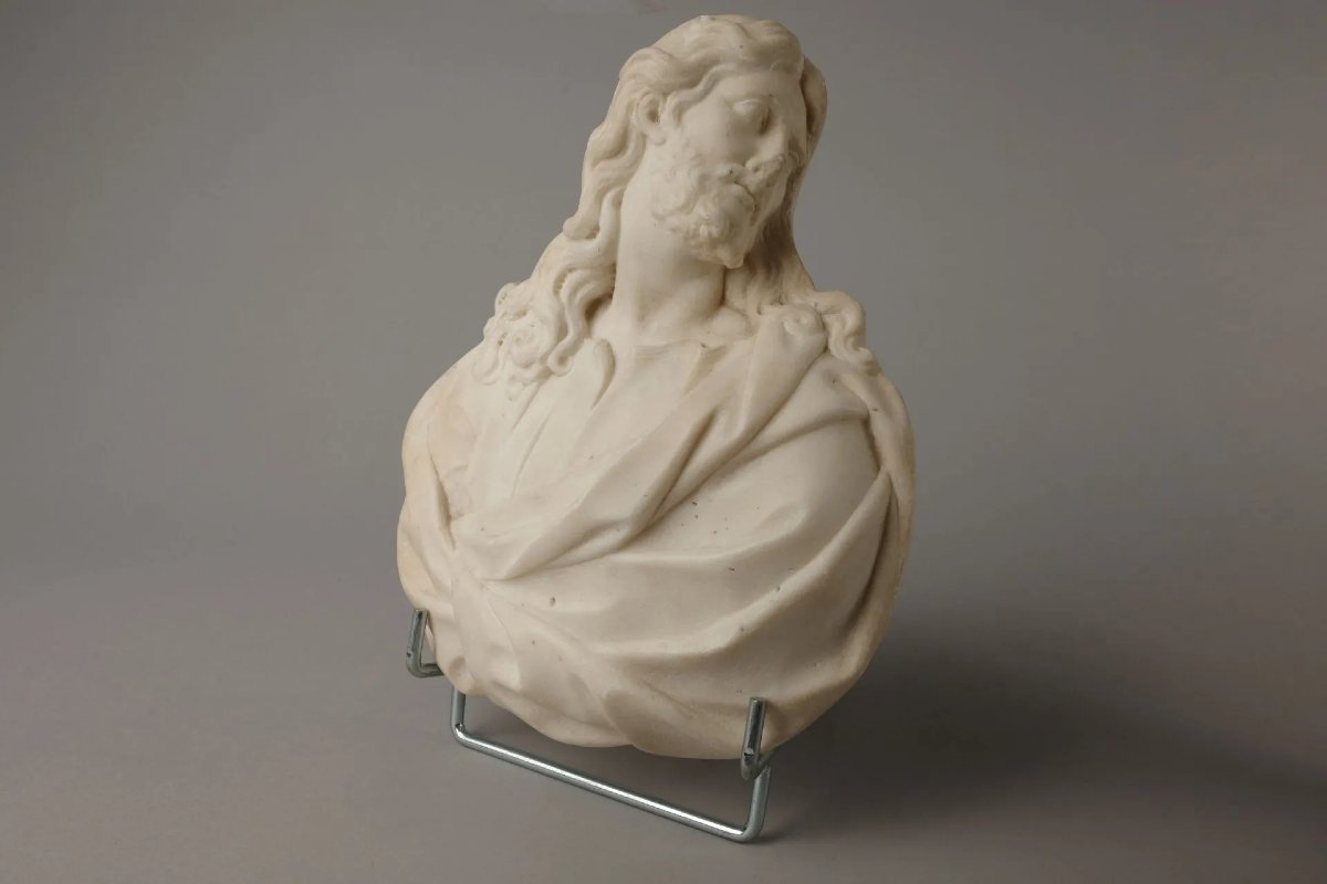Salvator Mundi e Vergine, coppia di busti in marmo – area provenzale o genovese, circa 1700-photo-3