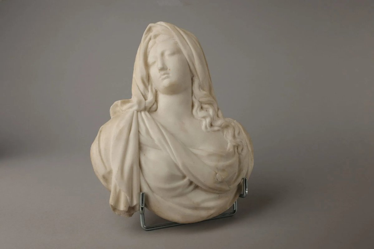 Salvator Mundi e Vergine, coppia di busti in marmo – area provenzale o genovese, circa 1700-photo-4