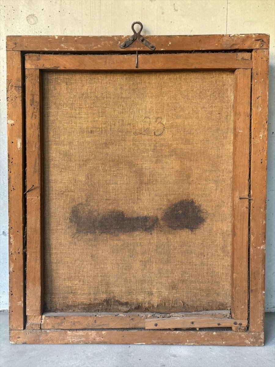 Dipinto antico del XVIII secolo – Crocifissione di Cristo-photo-2