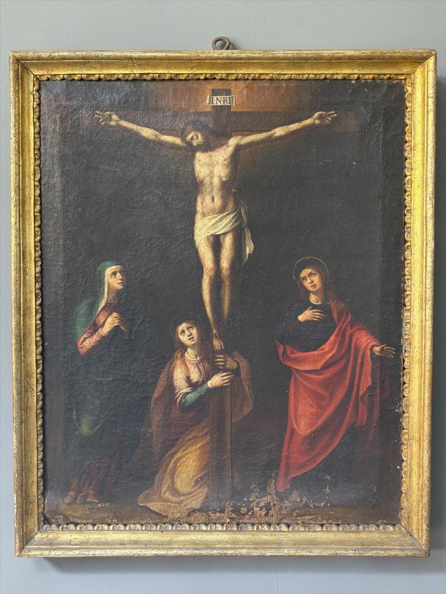 Dipinto antico del XVIII secolo – Crocifissione di Cristo