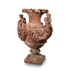 Grande Vaso Mediceo da giardino in terracotta, XIX secolo