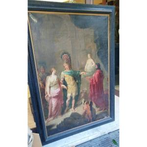 Pittore lombardo del XVIII secolo – Alessandro Magno e Apelle – olio su tela