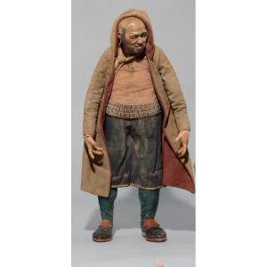 Santone in terracotta policroma con occhi in vetro – Napoli, fine XVIII / inizio XIX secolo