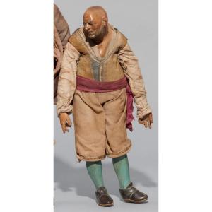 Santone in terracotta policroma con occhi in vetro – Napoli, fine XVIII / inizio XIX secolo