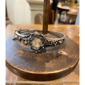 Bracciale in Argento e Oro 14 Carati con Miniatura