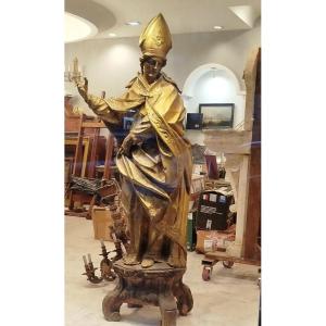 Scultura raffigurante Vescovo in legno dorato – XVII secolo