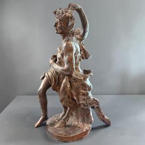 Scultura in terracotta Bacco e Venere, epoca ’700