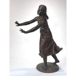 Nicolas Lecornet – “Colin-Maillard” – Scultura in bronzo, XIX secolo